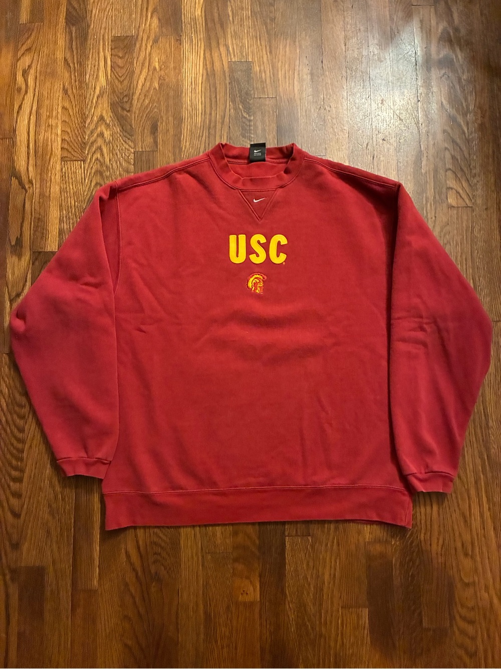 Nike Red USC Crewneck Sweatshirt with Yellow Logo